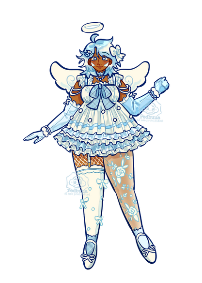 cloudy angel character design ෆ ̫ෆ